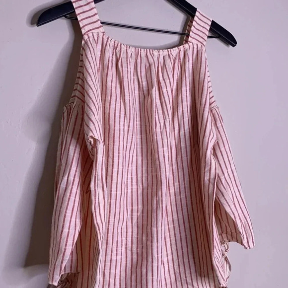 Madewell Cold-Shoulder Top in Red Stripe Size Small - Picture 7 of 7